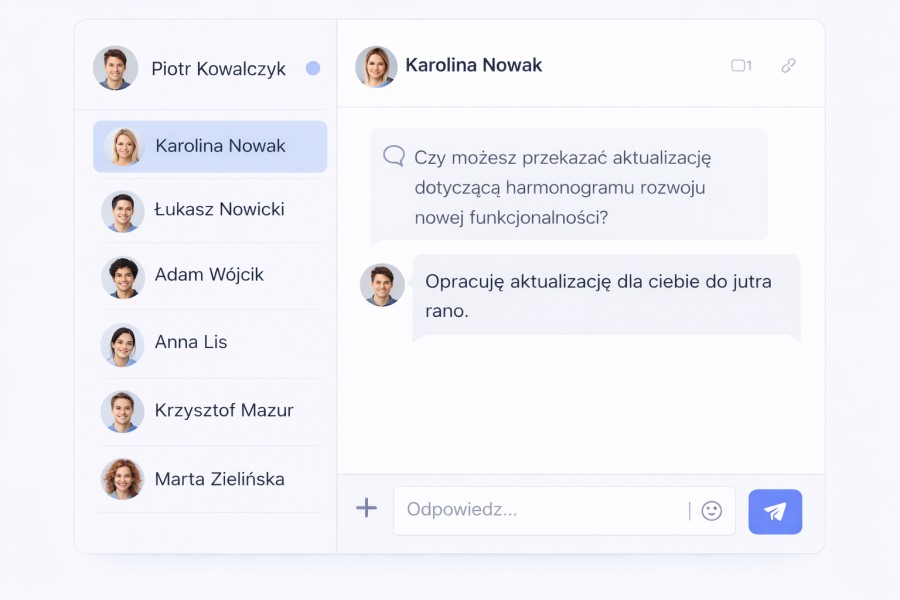 Ilustracja funkcji RetroAppSuite na landingu secure team communication pl