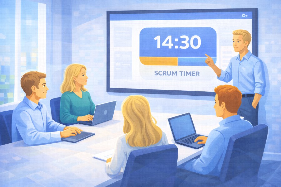 Ilustracja funkcji RetroAppSuite na landingu facilitation tools pl